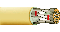 edge flash on conductor in excess of one-quarter insulated diameter and with the stripped section exhibiting smearing