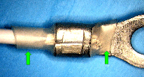 crimp with acceptable heat shrink installation