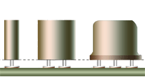 vertical mounting in plated through hole